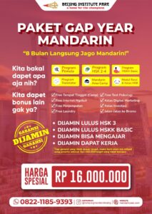 Brosur gap year mandarin 8 bulan