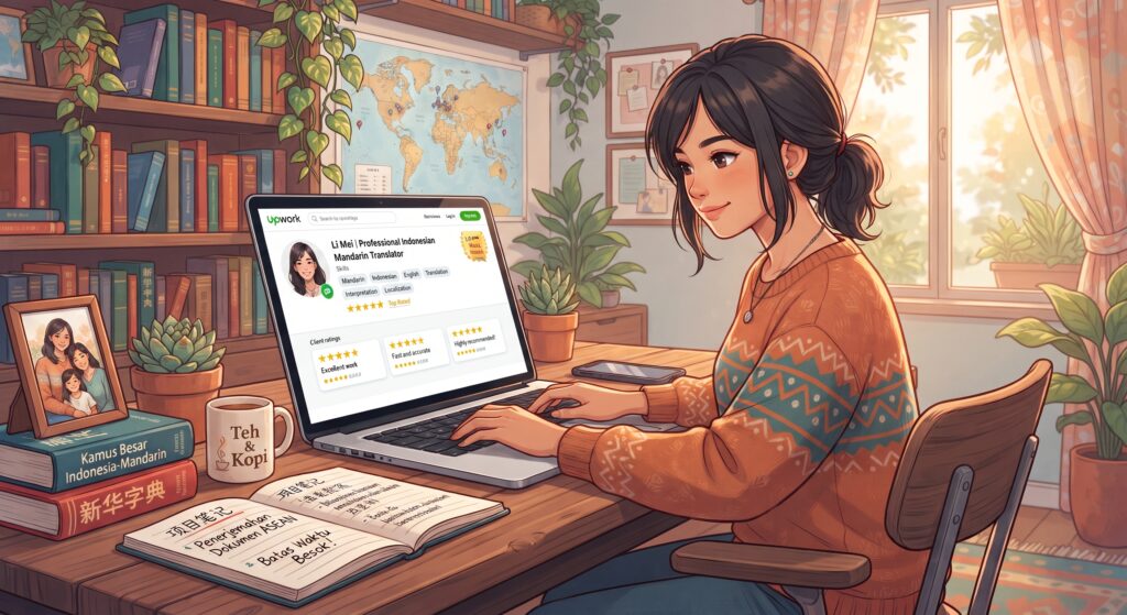 Strategi Menembus Platform Global Upwork dan Fiverr Khusus Niche Mandarin Translator