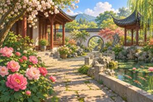 Taman tenang sebagai ilustrasi jeda kegiatan belajar