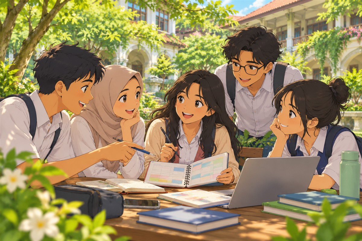 kisah gap year Mandarin melalui diskusi rencana belajar bersama teman